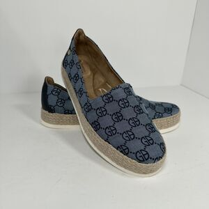 Giani Bernini Shoes Women's 10 Blue Archerr Memory Foam Monogram Espadrille